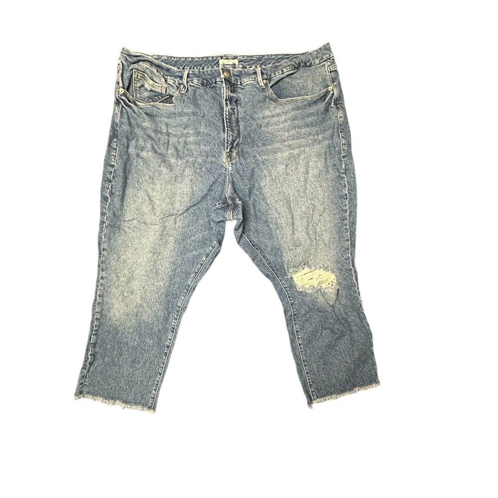 NWOT Good American Plus Size Women’s Light-wash Denim With Raw Hem Size 22